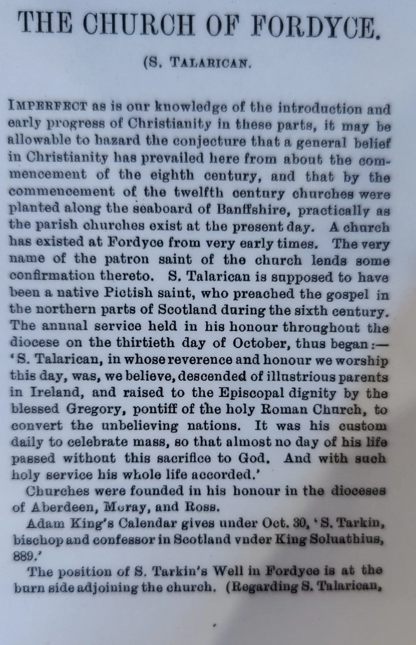 The Church of Fordyce (St Talarican)